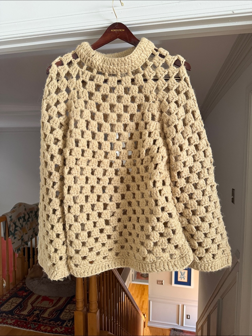 Rebecca Taylor Crochet Openwork Mock Neck Sweater - Cream